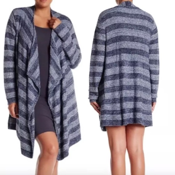 Barefoot Dreams Chic Lite Stripe Calypso Cardigan - Picture 1 of 11